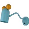 GTV MOUSE - Lampada da parete per cameretta dei bambini, colore turchese, attacco E27, max. 25 W, IP20, design allegro con orecchie da topo, certificazione CE