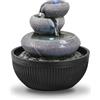 Zen Light Fontana interna Cascata 3 Livelli Jarre Effetto Pietra Naturale Luce LED Colorata, Decorazione per interni Zen ed Elegante, Fontana da Tavolo, Idea Regalo Eccezionale, H 21 cm - Geelong Zen'Light
