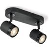 home sweet home collection Home Sweet Home Faretto moderno | Nero | Con 2 attacchi GU10 | 24 x 9.5 x 15 cm | Per soggiorno e camera da letto | In metallo | Senza lampadina