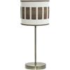 Zarivy Tavolo Ivanna: lampada elegante in pelle bianca e legno scuro. Dimensioni compatte di 43 x 17 x 17 cm, perfetto per illuminare e decorare qualsiasi spazio con stile.