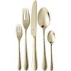 WMF Sitello Gold Edition Posate 30 Pezzi per 6 Persone, Acciaio Inox Cromargan Lucido, Finitura martellata Oro