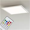 Briloner Leuchten 3031-016 Pannello LED Luminoso Quadrato a soffitto - Dimmerabile, Cambio RGB e Temperatura Colore con App e Telecomando, Bluetooth, 18 W, Bianco