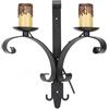 Zarivy Applique Rustico Ruota 2xe27 Marrone 35x32x18 cm: Elegante e funzionale, ideale per dare un tocco caldo e accogliente a qualsiasi spazio. Perfetto per ambienti rustici e moderni.