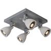 LUCIDE CONCRI Faretto LED, Diametro 9 cm, LEDDIM. -GU10-4 x 5 W, 3000 K. GU10, Grigio, 30 x 30 x 18 cm