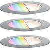 Paulmann 94752 Plug & Shine Lampada da incasso a pavimento LED Floor Smart Home Zigbee set da 3 rotonda IP67 3x2W 3x65lm dimmerabile 70mm acciaio legato RGBW resistente all'acqua di mare