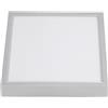 AMARE Lampada da soffitto a LED in plastica, con lampadina bianca calda, 23 x 23 cm, commutabile tramite interruttore a parete, colore: argento/bianco