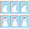 Wee Blue Coo Biglietti di Natale x6 Carino Orso Polare Bambini Cappello di Babbo Natale (2 disegni)