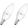 OSRAM LED BASE Classic B40, lampade LED a filamento smerigliato in vetro per base E14, forma di candela, bianco caldo (2700K), 470 lumen, sostituisce le lampadine tradizionali 40W, scatola da 5