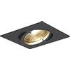 Molto Luce Plafoniera Quad 230 V, piatta e girevole, in alluminio, colore: Nero opaco