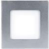 PRENDELUZ Downlight LED cromo opaco quadrato da incasso 6 W 3000 K 450 lm, dimensioni: 120 x 120 x 17 mm