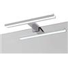Kibath GUE Bianco Applique Led 30 cm 10 W, indicato per bagno Posizionamento con supporto universale per specchio, mobile e camerino. Illuminazione fredda uniforme. Realizzato in alluminio, 10 W, 30