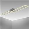B.K.Licht Plafoniera LED da 40W, luce calda 3000K, 1 cornice orientabile, lampada da soffitto per ufficio Frame, colore cromato-alluminio spazzolato