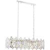 Opviq Elegante lampadario cromato, altezza 105 cm, larghezza 90 cm, profondità 30 cm, corpo in metallo con tappo di cristallo, 13 x E14 Max 40 W, design moderno per hotel e case