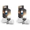 Philips Hue White Luster, Lampadina Sferica Smart, Bluetooh, E14, 5.7W, Dimmerabile, Luce Bianca Calda, Bianco, confezione da 4
