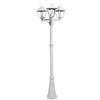 Zarivy Lampione esterna Spica in alluminio bianco, con tre attacchi E27. Dimensioni 220 x 62 x 62 cm, IP44 per resistenza alle intemperie e regolabile in altezza per adattarsi al tuo spazio.