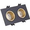 Xanlite SP502TCANO LED Soffitto da incasso, 2 teste GU10, 50 W, 2700 K, quadrato orientabile oro IP20-SP502TCANO, nero e oro