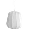 DRW Lampada da soffitto in metallo e paralume in cotone bianco 23x23x22 cm