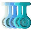 SibyTech Orologio da medico in silicone di alta qualità, con clip da taschino, fosforescente, progettato per il controllo delle infezioni, ideale per infermieri, medici, paramedici, White to Blue