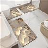 Homeyang Tappeto Bagno Peonia Beige Dorato Tappeto in Diatomite Doccia Antiscivolo Facile da Pulire Asciugatura Rapida Assorbente Tappetino Bagno Cucina (50x80cm)