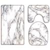 A.Monamour Set Tappeti Bagno 3 Pezzi Completo Sfondo Texture Marmo Bianco Marble Antiscivolo Morbidi Assorbente Lavabile Tappetini per Il Bagno WC Bidet