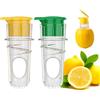 ZQWDIT Nuovo spremiagrumi con tappo a vite 2025 - Confezione da 2 spremiagrumi portatile per limone e lime senza BPA con coperchio - Spremiagrumi manuale per cucina, cocktail e cucina all'aperto (giallo + ve