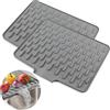 Foydream Tappetino Scolapiatti,2 Pezzi Scolapiatti da Appoggio 40 x 32,5 cm, Silicone Scolapasta da Lavello Cucina Tappetino Resistente per Calore Bar Tavolo