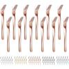 Evanda Set di 12 forchette da tavola color oro rosa, 18,3 cm, in acciaio inox placcato in rame e titanio, per casa, ristorante, hotel, lavabili in lavastoviglie