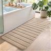 DEXI Tappeto Bagno 60 x 150 cm, Tappetino Antiscivolo, Soffice Tappeti in Microfibra, Assorbente, Lavabile in Lavatrice, Kaki