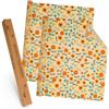 WeeGoo 2 rotoli di carta in cera d'api per alimenti, 100 x 33 cm, panni in cera d'api giallo girasole, cotone biologico, fogli di carta per formaggio, frutta, pane, snack e biscotti