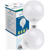 Bratek 2 Lampadine Led E27 Luce Fredda 6500k 20w 2045 Lumen - Lampadine LED E27 Globo Grande G125 - Lampade Globo Equivalenti 175w a Incandescenza o 150w Alogene