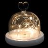 DOITOOL Copertura in Vetro per Fiori Eterni con Luce LED Bianca Decorazione Artigianale con Base Stabile Cupola di Vetro 10X11 CM per Arredamento Casa e Regalo