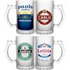 TUART Boccale per Birra Personalizzabile in Vetro Borosilicato con Effetto Ghiaccio, Capienza 500ml, ottima idea regalo.