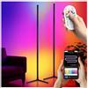 tectake® Set di 2 Lampada da terra, LED RGBIC, 145 cm, lampada da tavolo, piantana dimmerabile 16 mil di Colori e 200 modalità luce, Synchro Musicale, compatibile Alexa Google Home tramite app Tuya