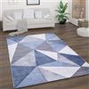 Paco Home Tappeto Salotto Pelo Corto Stile Vintage Astratto Design Moderno Geometrico Motivo Diamante, Dimensione:160x220 cm, Colore:Blu