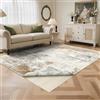 BEIMO Tappeto Moderno Doppia Faccia 160x230 cm - Lato Oro/Lato Blu - Motivo Astratto - Incluso Antiscivolo - Ultra Morbido e Lavabile in Lavatrice