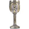 JUVEL Calice gotico medievale in acciaio inox, dungeons and dragons guerriero vichingo pirata, corpo in resina con inserto in acciaio inox, tazza decorativa, regalo per feste di compleanno, 200 ml