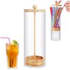 Générique Distributore di cannuccia per bancone, organizer trasparente per cannucce, dispenser con coperchio per cucina, sala da pranzo, caffè ristorante