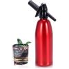 Loxiia Sifone per acqua frizzante, sifone per soda da 1 l, in alluminio, per la casa, portatile, per acqua gassata, cocktail o acqua gassata, utilizza cartucce di CO2 da 8 grammi (non incluse) (rosso)