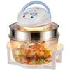TRÉBOL ADVANCE Forno a convezione alogena, 1400 W, friggitrice ad aria in vetro, grande capacità, 12-18 l, con anello di estensione, mini forno da tavolo multifunzione 5 in 1, accessori inclusi