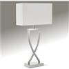 tectake® lampada da scrivania moderna, 60W, luce antiabbagliamento, paralume in tessuto, lampada da comodino struttura in ferro rivestito, base stabile, bajour comodino, design elegante - Color Nichel