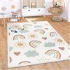 Paco Home Tappeto Bambini Cameretta Bambina Ragezzi Antiscivolo Arcobaleno Motivo Con Animale Polkadot, Dimensione:160x220 cm, Colore:Multicolore 2