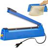 PORFOYO Sigillatrice a caldo da 200 mm con larghezza di guarnizione da 2 mm, portatile, sigillatrice, saldatrice per sacchetti, sacchetti saldatrice per sacchetti Mylar PP PE e pellicole plastiche, blu
