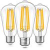 Century Light Lampadina LED E27 12W Luce Calda 2700K Equivalenti per Lampadina a Incandescenza da 120W,Dimmerabile Senza Sfarfallio,1600Lumen, Vintage Vite Edison AC 220-240V,Pacco da 3