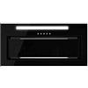 GLOBALO Cappa aspirante da incasso per cucina, ventilatore piatto, filtro antigrasso, cappa sottopiano con illuminazione, vetro temperato, larghezza 60 cm, illuminazione LED 5W, Senturo 60.3 Black