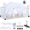 COBIZI Gazebo 3x6 Pieghevole Impermeabile con 6 Parti Laterali, UV 50+ Gazebo da Giardino Tenda Padiglione Pop up con 4 Sacchi di Sabbia, per Campeggio, Festival, Feste