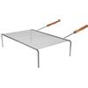 RUECAB - Griglia per barbecue semplice, griglia rettangolare barbecue, griglia barbecue 68 x 40 - griglia semplice - su piedi - manico in acciaio - manico in legno di acacia - Dimensioni: 68 x 40 x 15