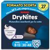 Huggies Drynites Pannolini, Taglia L (30-48 Kg), Mutandine assorbenti bambino, 8-13 anni, 27 Pz