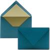 NEUSER PAPIER 10 buste da lettera, formato DIN C6, 114 x 162 mm, 11,4 x 16,2 cm, chiusura da inumidire, superficie opaca e rivestimento metallizzato dorato, senza finestra, per inviti, colore: petrolio