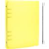 BAOFALI Copertina per raccoglitori A5 a 6 anelli in PVC morbido trasparente per taccuino ricaricabile con superficie opaca per riporre timbri e matrici (giallo)
