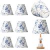 Aicharynic Set di 8 paralumi a clip, in tessuto blu/bianco, 15 x 13 x 7,5 cm, design floreale, moderno, stile semplice, per lampade a candela, lampadari, lampade da tavolo, lampada da parete, soggiorno, camera